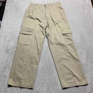Vintage Y2K Levis Silvertab Khaki Baggy Cargo Skater Pants Men 34x31 GREAT SHAPE